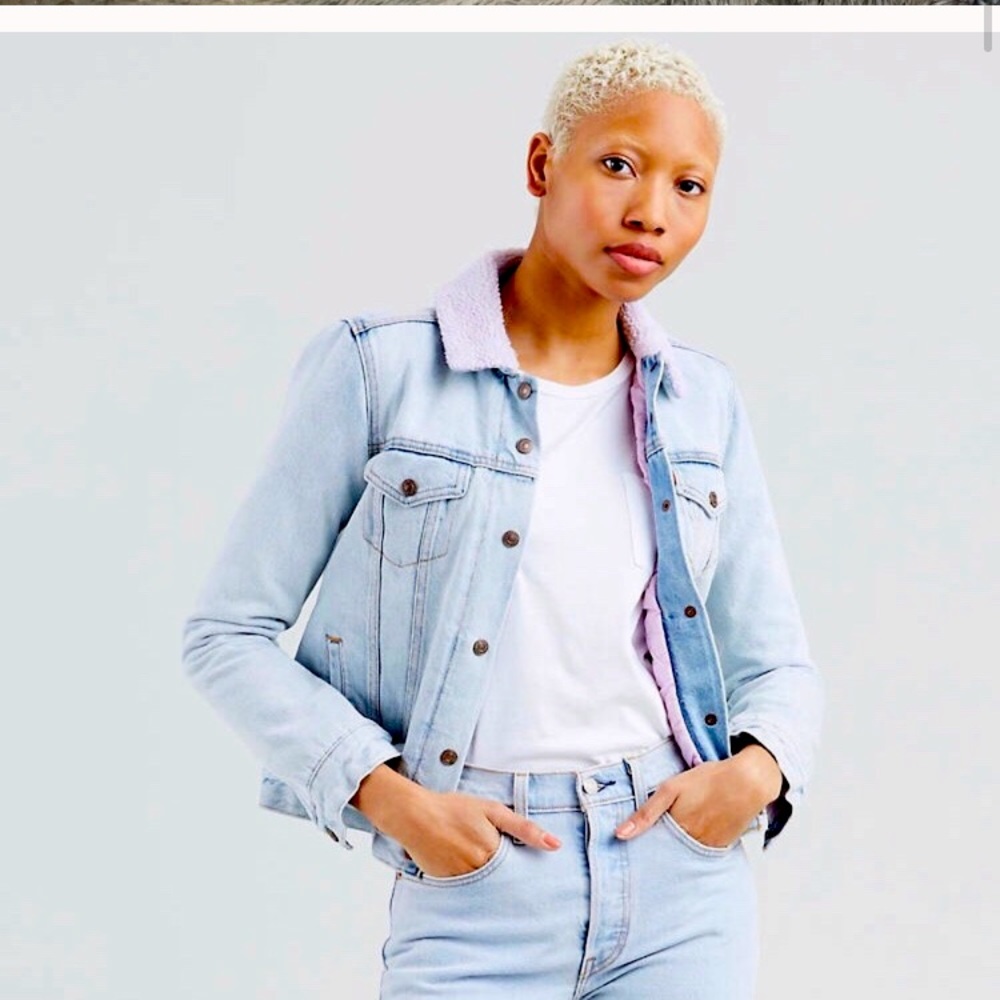 NWT Size XS Levi’s Sherpa Denim Jean Blue Jacket